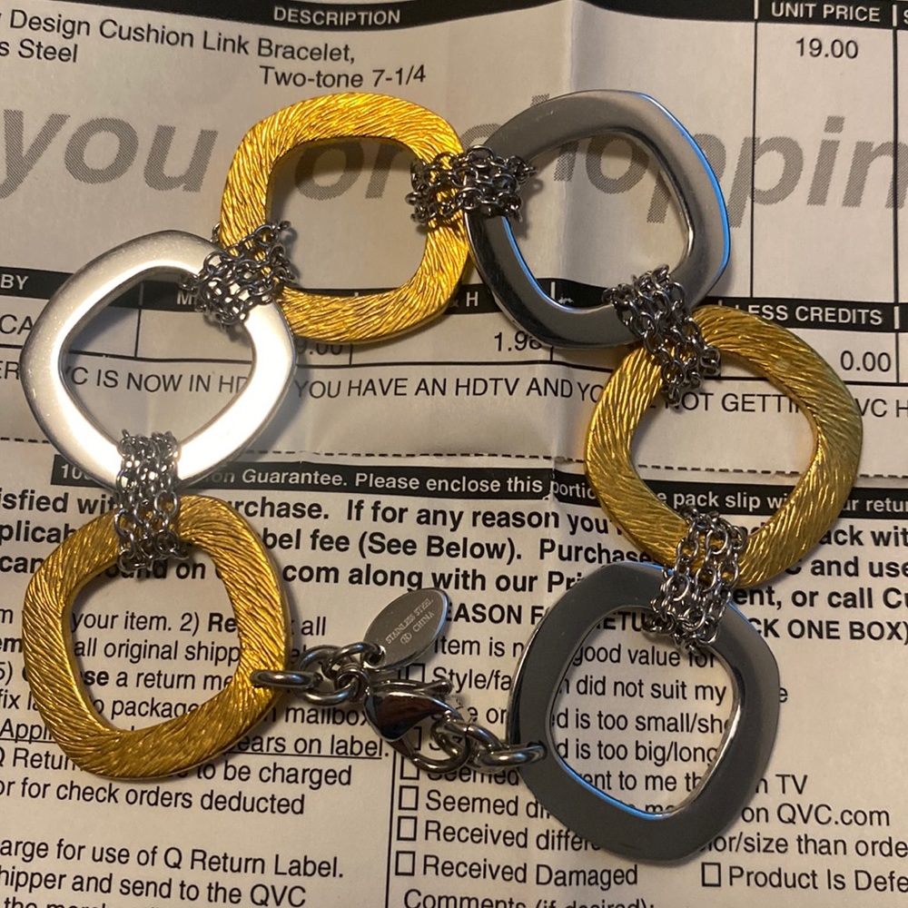 Gold and silver link bracelet